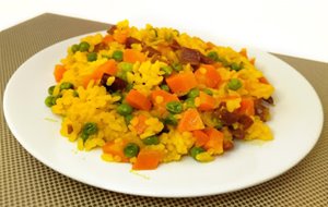 
arroz Con Verduras Y Jamón Al Microondas
