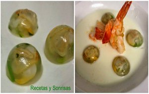 Ajo Blanco Con Bombones De Berberechos Y Sus Carabineros
