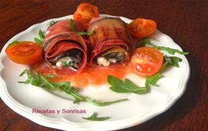 Rollitos De Berenjena, Jamón Y Mozarrella
